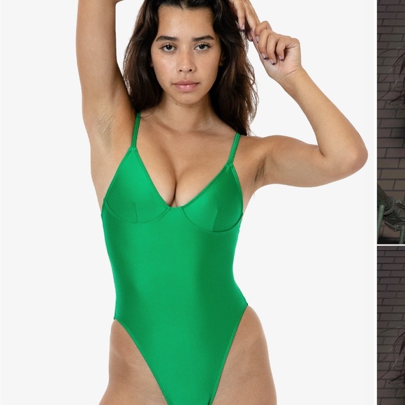 LA Spaghetti Strap One Piece Swimsuit Set of 2 - Picture 3 of 5
